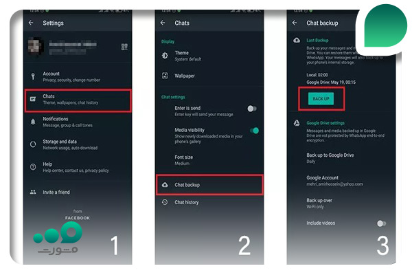 نحوه انتقال چت واتس اپ به گوشی اندروید