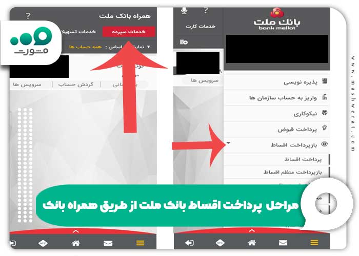 مراحل پرداخت اقساط بانک ملت از طریق همراه بانک