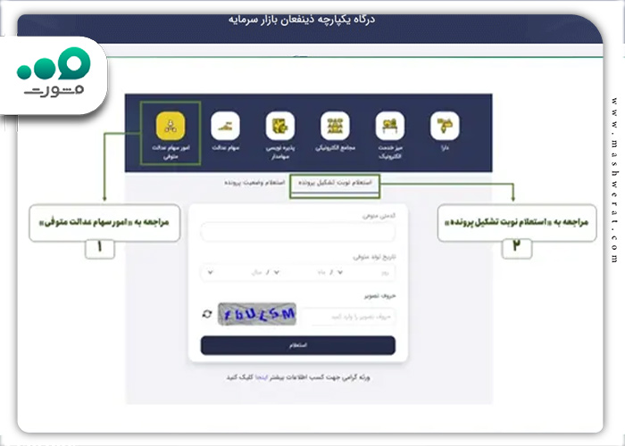 مراحل تشکیل پرونده در سامانه میراث